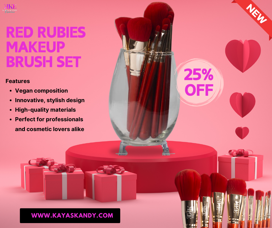 RED RUBIES MAKEUP BRUSH SET
